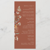 Terracotta Boho Bloemen Bruiloft Programmakaart (Achterkant)