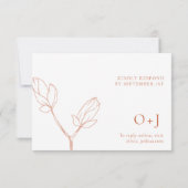 Terracotta Boho bloemen bruiloft RSVP kaart (Achterkant)