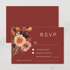 Terracotta Boho Bloemen Bruiloft RSVP Kaartje