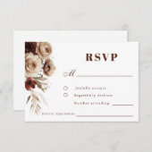 Terracotta Boho Bloemen Bruiloft RSVP Kaartje (Voorkant / Achterkant)