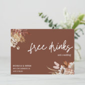 Terracotta Boho Bloemen Bruiloft Save The Date (Staand voorkant)