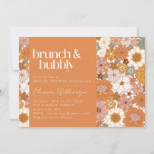 Terracotta Boho Bloemen Brunch Bubbly Vrijgezellen Kaart (Voorkant)