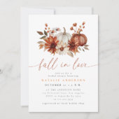Terracotta Boho Bloemen Fall in Love Bruidsfeest Kaart (Voorkant)