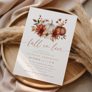 Terracotta Boho Bloemen Fall in Love Bruidsfeest Kaart
