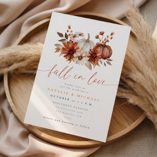 Terracotta Boho Bloemen Fall in Love Trouwfeest Kaart