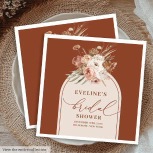 Terracotta Boho Bloemen Servetten voor Bruidsfeest