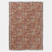 Terracotta Boho Bloemen Worpdeken Deken (Voorkant Verticaal)