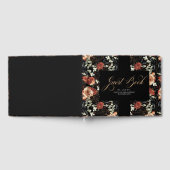 Terracotta Boho Bloemen Zwart Bruiloft Gastenboek (Volledig)