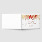 Terracotta Boho Bloemenen Guestbook Bruidsfeest Gastenboek (Volledig)