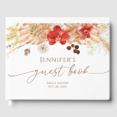 Terracotta Boho Bloemenen Guestbook Bruidsfeest Gastenboek (Voorkant)