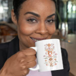 Terracotta Boho Bloemenlint Koffiemok<br><div class="desc">Boho en rustieke mok met handgetekende illustratie van bogen en bloemen in terracotta en blozend roze kleuren.</div>