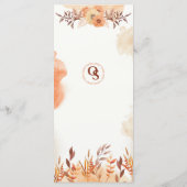 Terracotta Boho Bloemrijke Herfst Rustieke Elegant Menu (Achterkant)