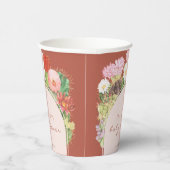 Terracotta Boho Bloom Cactus-Baby shower Papieren Bekers (Rechts)