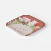 Terracotta Boho Bloom Cactus-Baby shower Papieren Bordje (Gebogen)