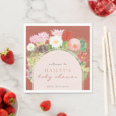 Terracotta Boho Bloom Cactus-Baby shower Servet (Insitu)