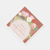 Terracotta Boho Bloom Cactus-Baby shower Servet (Hoek)