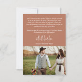 Terracotta Boho Boog Fotobruiloft Bedankkaart (Achterkant)