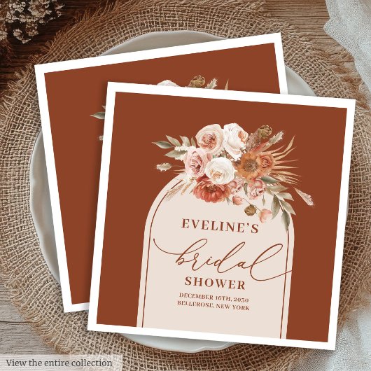 Terracotta Boho Boog Servetten voor Bruidsfeest