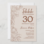 Terracotta Boho Botanical Surprise 30th Birthday Kaart (Voorkant)