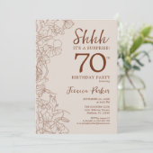 Terracotta Boho Botanical Surprise 70th Birthday Kaart (Staand voorkant)