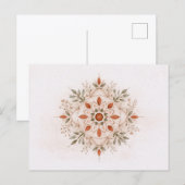 Terracotta Boho Botanische Mandala Aquarel  Briefkaart (Voorkant / Achterkant)