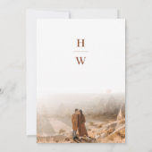 Terracotta Boho Botanische Monogram Foto Bruiloft Kaart (Achterkant)