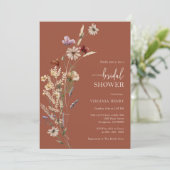 Terracotta Boho Bridal Shower Kaart (Staand voorkant)