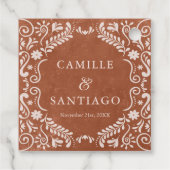 Terracotta Boho Bruiloft Bedankjes Labels (Achterkant)