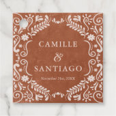 Terracotta Boho Bruiloft Bedankjes Labels (Voorkant)