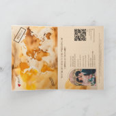 Terracotta Boho Bruiloft Bestemming Paspoort Kaart (Binnen)