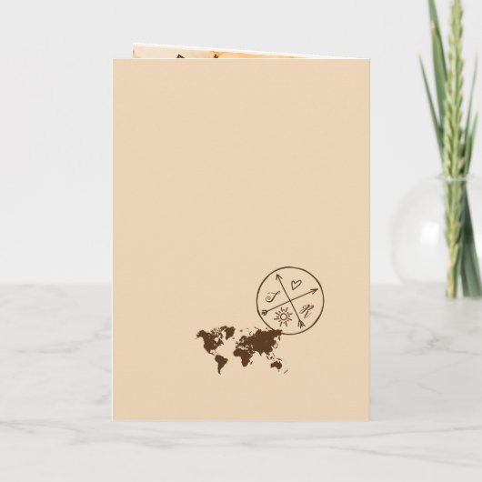 Terracotta Boho Bruiloft Bestemming Paspoort Kaart (Achterkant)