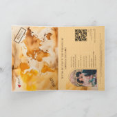Terracotta Boho Bruiloft Bestemming Paspoort Kaart (Binnen)