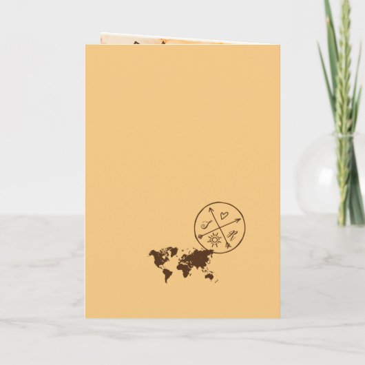 Terracotta Boho Bruiloft Bestemming Paspoort Kaart (Achterkant)