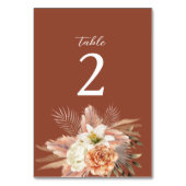 Terracotta Boho Bruiloft Bloemen Kaart (Achterkant)