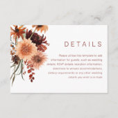 Terracotta Boho bruiloft: bruiloft details Informatiekaartje (Voorkant)
