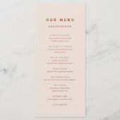 Terracotta Boho Bruiloft Diner Menu Ons menu (Voorkant)