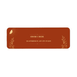 Terracotta Boho Bruiloft  Etiket