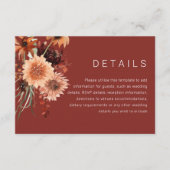 Terracotta Boho Bruiloft: Herfst Zomer Details Informatiekaartje (Voorkant)