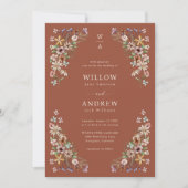 Terracotta Boho Bruiloft Kaart (Voorkant)