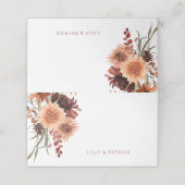 Terracotta Boho Bruiloft Plaatskaartje (Buitenkant ongevouwen)