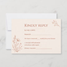 Terracotta Boho Bruiloft RSVP