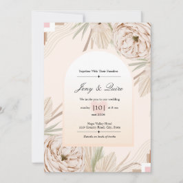Terracotta Boho Bruiloft Sage Groen Kaart