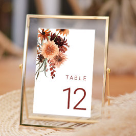 Terracotta Boho Bruiloft: Zomer & Herfst Bloemen Kaart