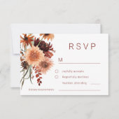 Terracotta Boho Bruiloft: Zomer & Herfst Bloemen RSVP Kaartje (Voorkant)