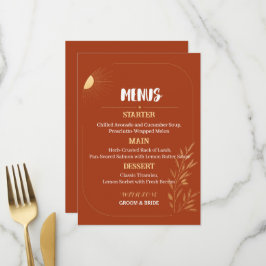 Terracotta Boho Bruiloftsmenu Sjabloon Menu
