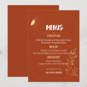 Terracotta Boho Bruiloftsmenu Sjabloon Menu (Voorkant / Achterkant)
