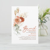 Terracotta Boho Brunch en Bruisende Bruidsmeisjes Kaart (Staand voorkant)