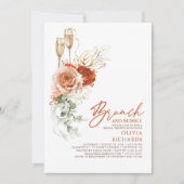 Terracotta Boho Brunch en Bubble Vrijgezellenfeest Kaart (Voorkant)