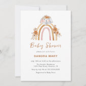 Terracotta Boho Bunny Regenboog Bloemen Baby showe Kaart (Voorkant)