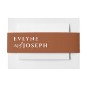 Terracotta Boho Burnt Sinaasappel Bold Unique Wedd Uitnodigingen Wikkel (Voorkant Voorbeeld)